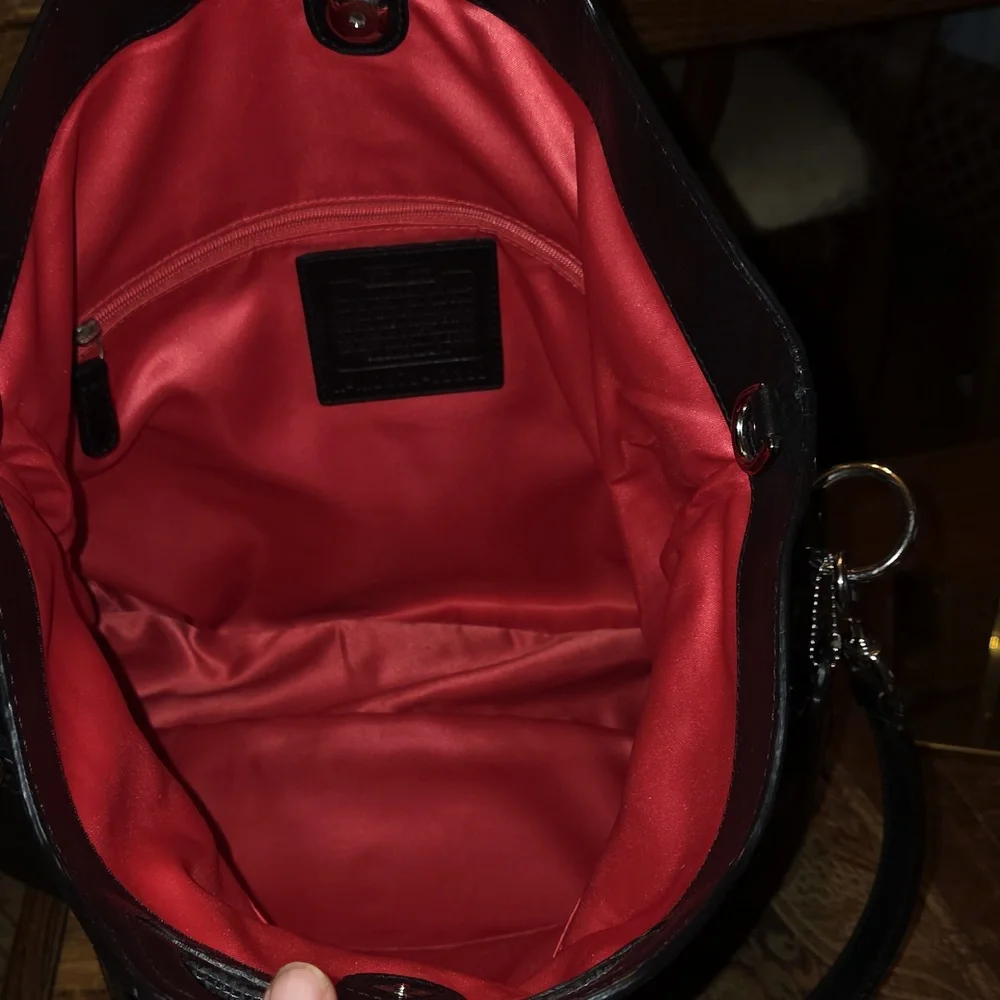 Coach Bonnie Foldover Bag 13380 Black Leather Shoulderbag MSRP $498 2008 EUC - Picture 9 of 16